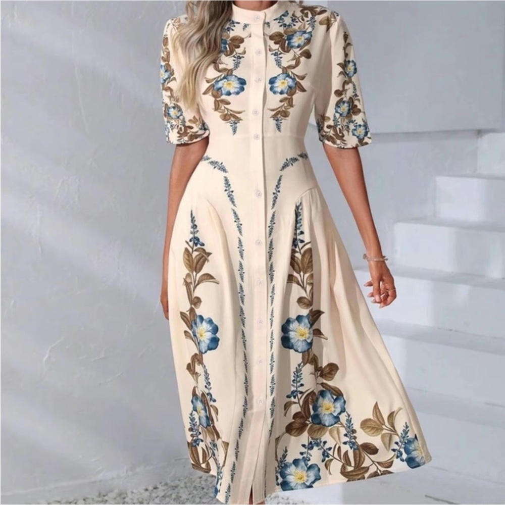 Beautiful Floral Ligth Pink Dress